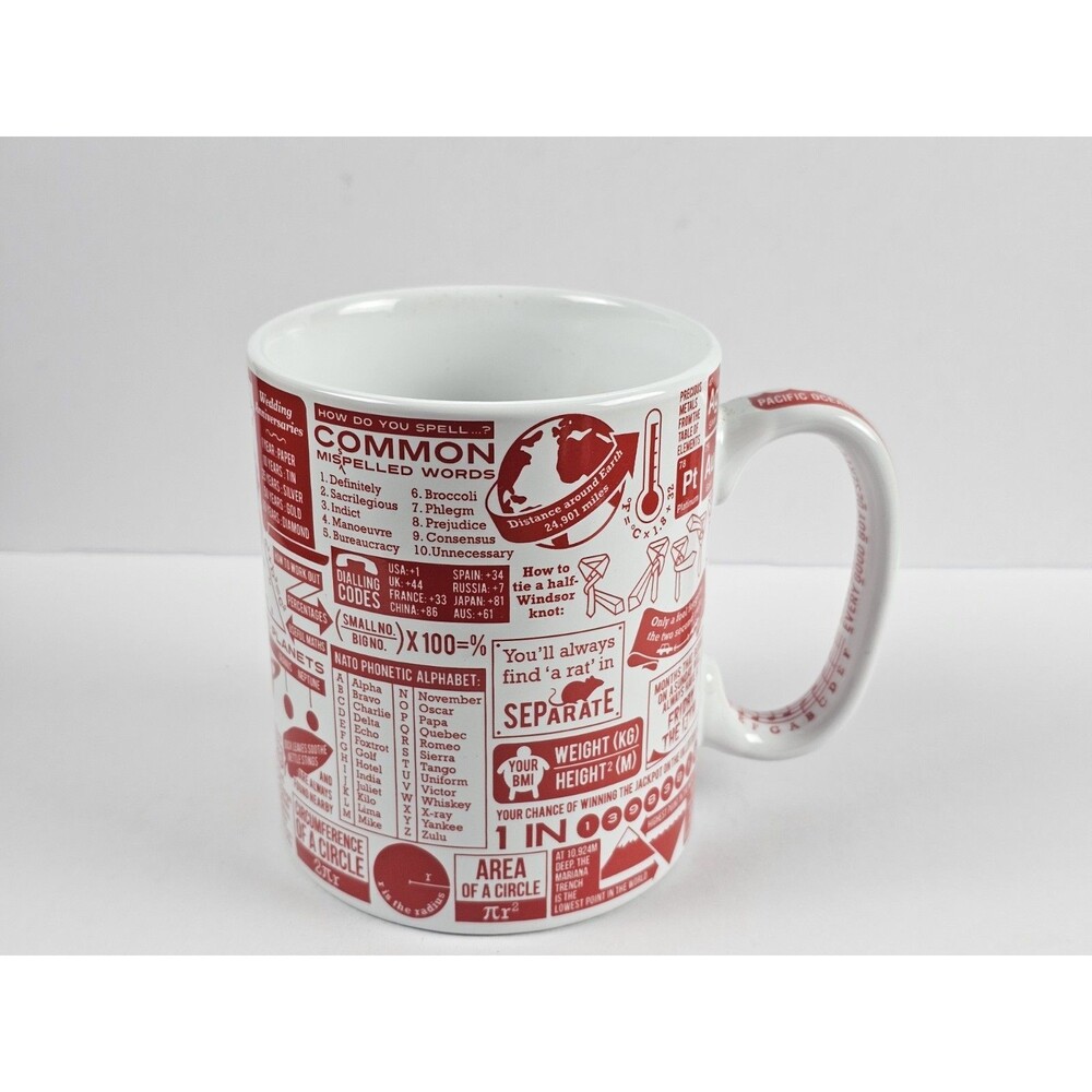 Coffee Mug Useful Fun Entertaining Trivia Facts Mug made in 2012 from Ginger Fox